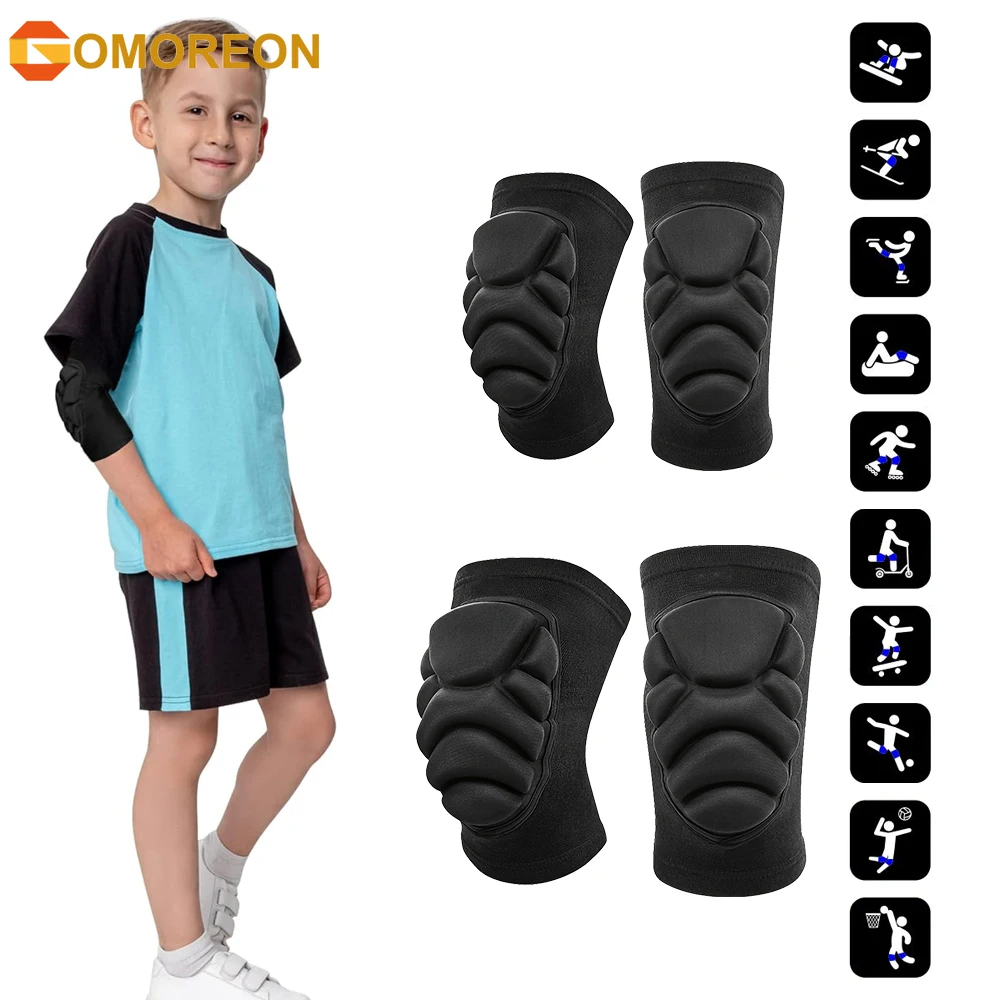 Cycling Protective Gear For Kids - 子供用膝と肘パッド ハニカム圧縮スリーブパッド ガード スポーツ保護具 バスケットボール フットボール