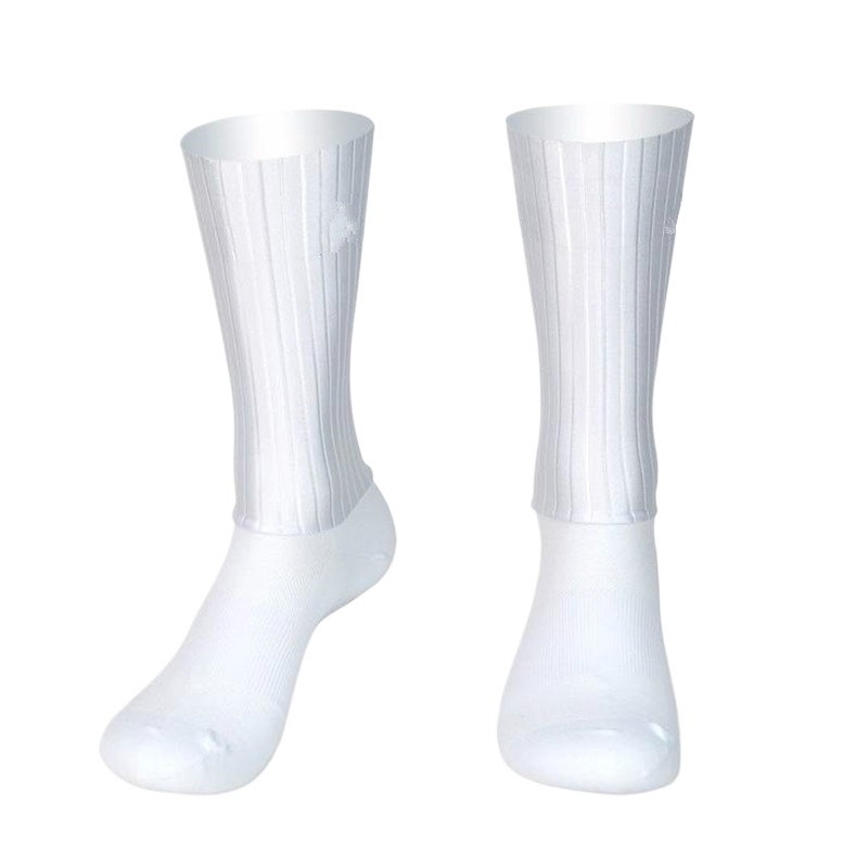 Ykyw Cycling Gear - エアロサイクリング夏抗靴下 Whiteline スリップシリコーン靴下男性自転車スポーツランニングバイク靴下 Calcetines Ciclismo