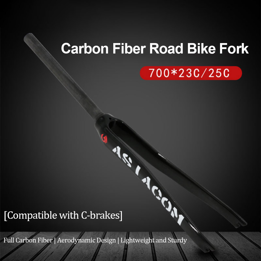 Cycling Gear Inches - フルカーボンロードバイク固定ギアリジッドフロントフォークCブレーキカーボンフォーク軽量サイクリング機器バイカー用自転車部品