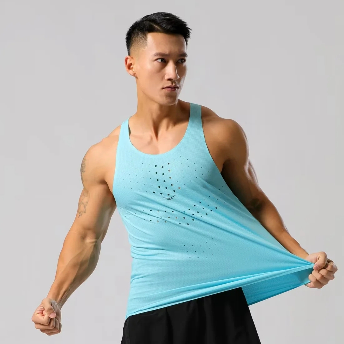Cycling Gear Clothing - メンズ軽量ランニングベストトップス マラソン アウトドアスポーツ サイクリング フィットネス ノースリーブ