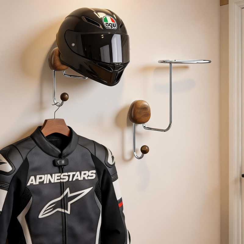 Cycling Gear Storage Rack - 壁掛け式ヘルメット収納ラック 穴あけ不要 高耐久性 ヘルメットディスプレイホルダー 家庭用 穴あけ不要