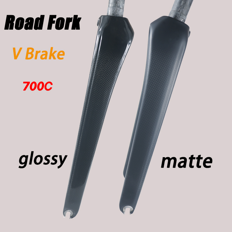 Cycling Gear Inches - ロードバイク用カーボンファイバーフォーク 700C QR 9x100mm Cブレーキ ステアラー直径28.6mm