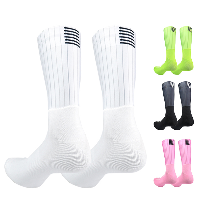 Ykyw Cycling Gear - チームエアロソックス 2025 新プロサイクリング滑り止めシームレスシリコンランニングスポーツロードバイクソックス