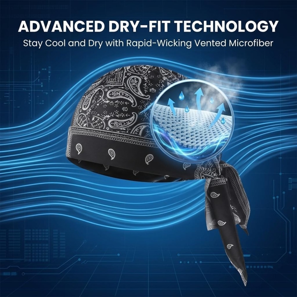 1-5 個冷却スカルキャップヘルメットライナー通気性汗吸収ヘ - Cycling Gear Helmet のレビューと価格