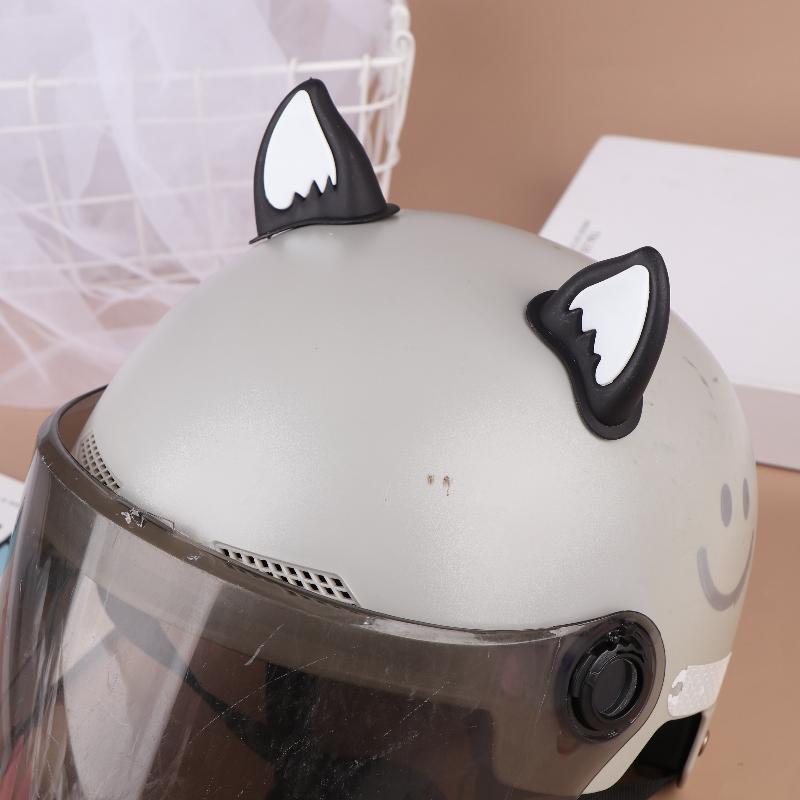 オートバイヘルメット猫耳装飾ヘルメット耳アクセサリースクータ - Cycling Gear Helmet のレビューと価格