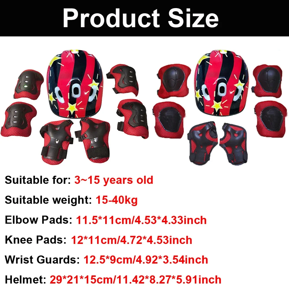 子供用の保護具セット、調節可能なヘルメットと膝パッド、肘パッ - Cycling Protective Gear For Kids のレビューと価格