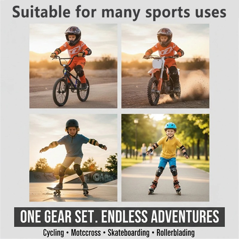 落下防止子供用膝肘パッドセット、調節可能なモトクロス安全ガー - Cyclocross Gearing のレビューと価格