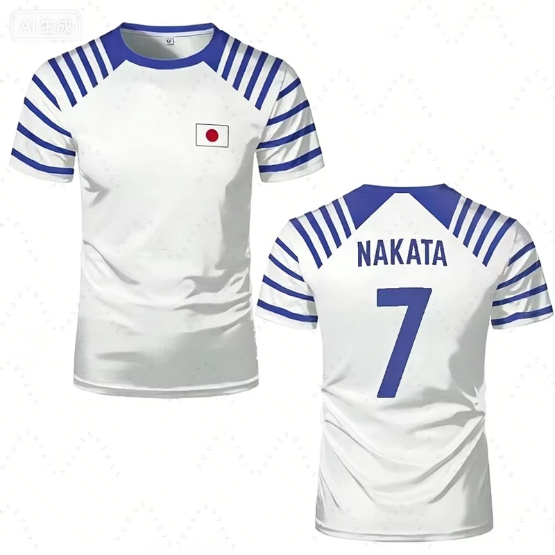 2026 ホットキャプテン翼アニメ男性女性 Tシャツ日本国旗 - Cycling Gear Clothing のレビューと価格