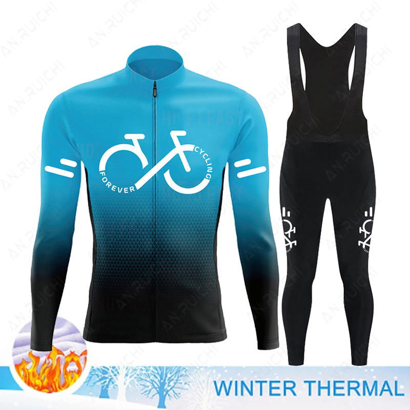 2023 冬サーマルフリースサイクリングジャージセットメンズ - Cycling Gear Clothing のレビューと価格