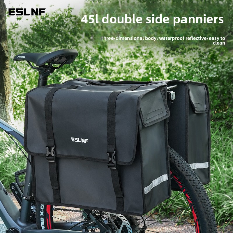MTB自転車用45L大容量リアラックバッグ、バイクトランクバ - Cycling Gear Storage Rack のレビューと価格