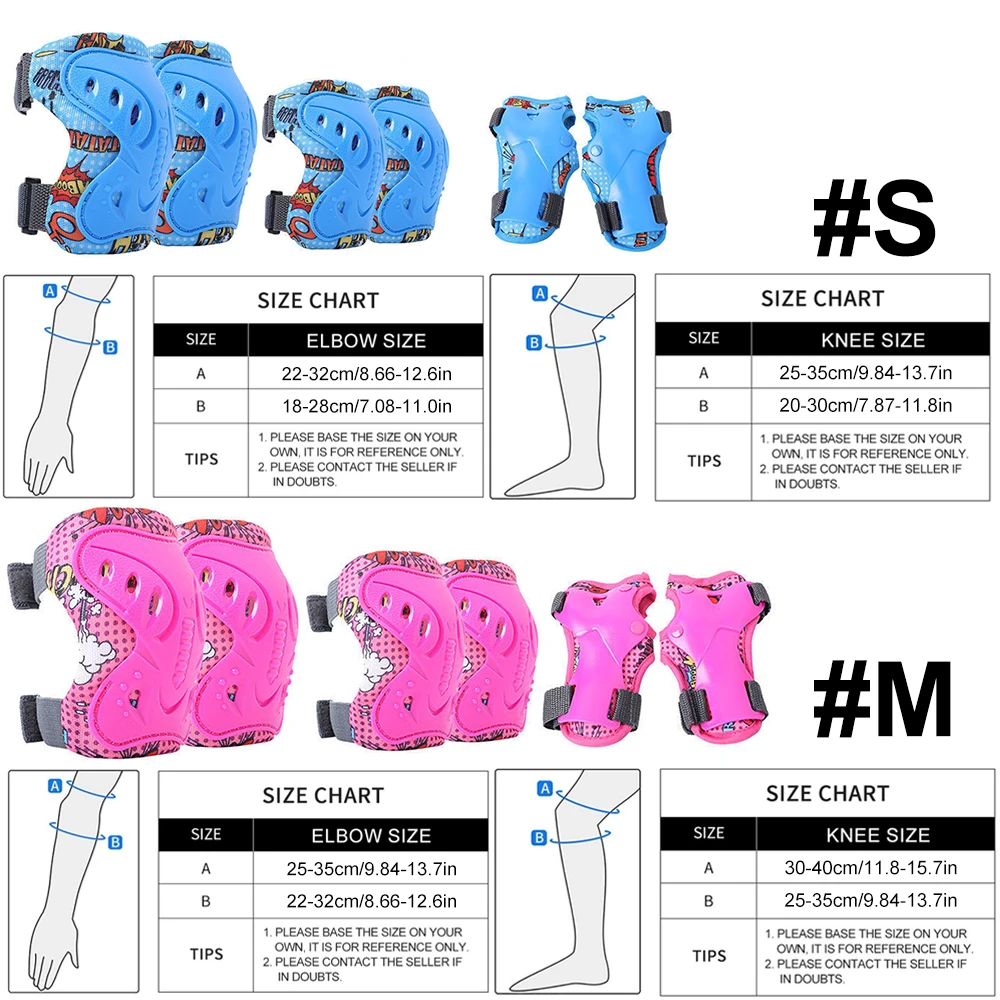 6個セット 子供用 3-12歳 膝肘パッド 保護具 ローラー - Cycling Protective Gear For Kids のレビューと価格